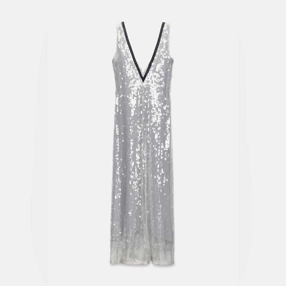 Zara Sequin Mesh Dress XS - Picture 5 of 15